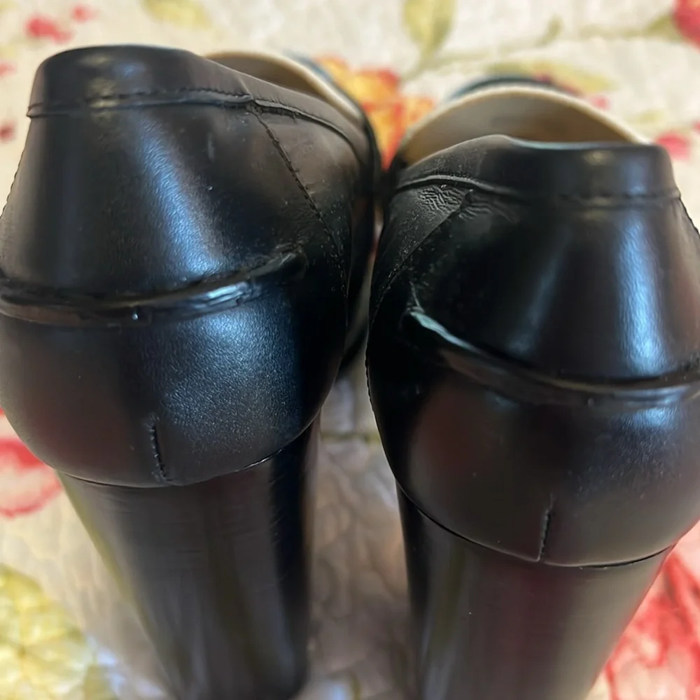 Michael Kors Black and White Platform Loafer Heels Shoes